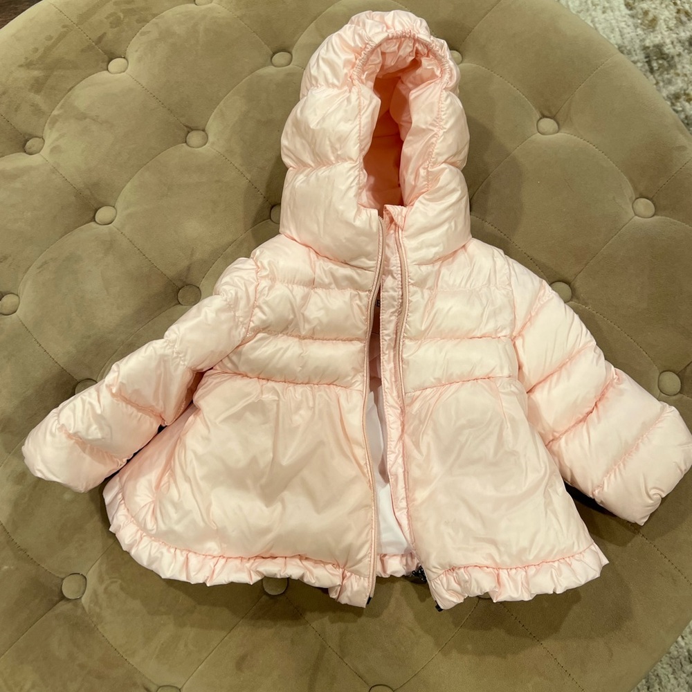 Moncler Girls' Odile Hooded Down Jacket Light Pink